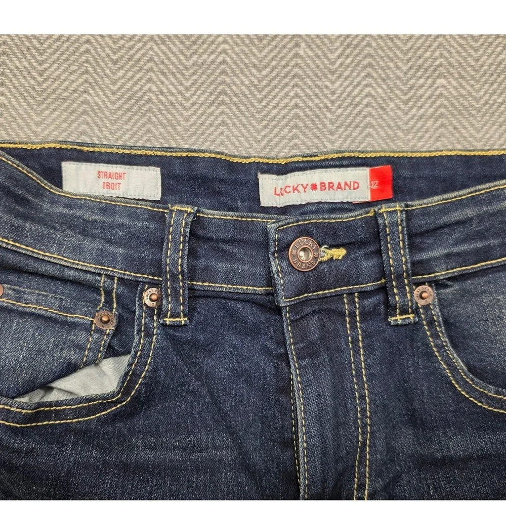 Lucky Brand Women Jeans Straight Droit Dark‎ Wash Size 12